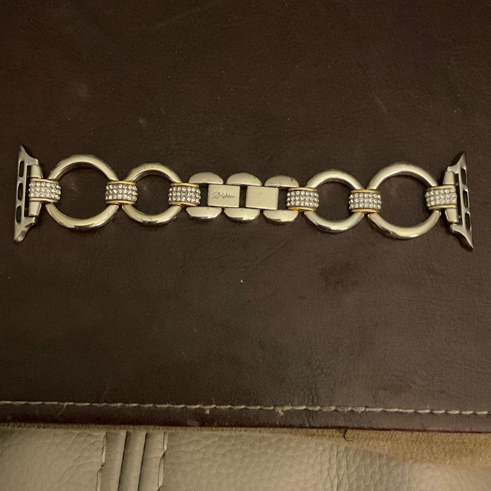 Brighton Silver-Tone Crystal Link Apple Watch Band - Picture 3 of 3